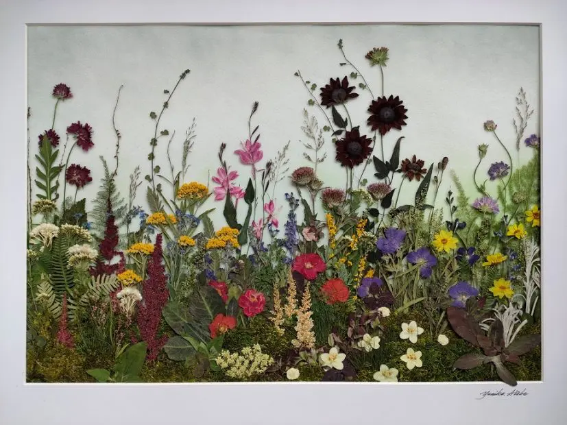 長野・小布施町で押し花アートの企画展 「暮らしの中の押し花」、4月17