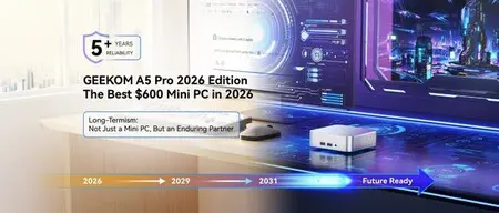 GEEKOM A5 Pro 2026 Edition、600ドルクラスの最高のミニPCとして新た